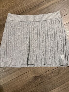 ALO Yoga Gray Cable Knit Mini Skort